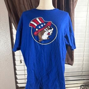 Patriotic Bucky‘s Blue Graphic T-Shirt